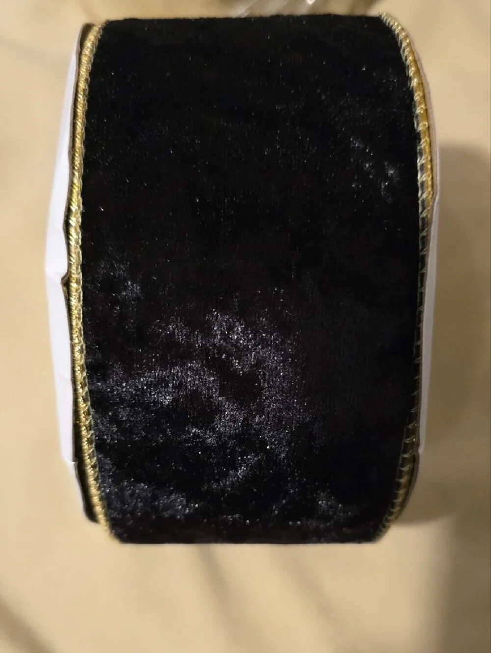 Black Velvet Ribbon with Gold Trim. 10 yards. NWT.